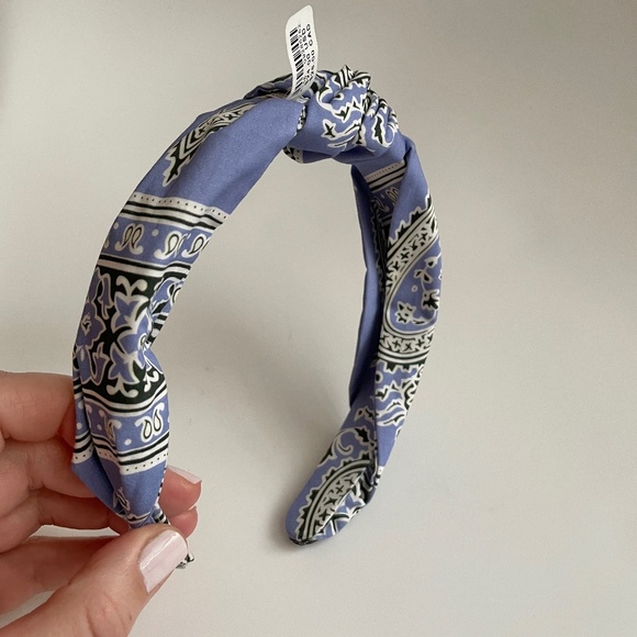 ANTHROPOLOGIE Everly Bandana Knot Headband - Blue Print NWT main image 4